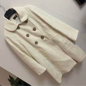 J CREW Wool Off-White Car Coat 4